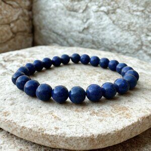 Blue Lapis Lazuli Beaded Bracelet 8MM | Crystal Healing Jewelry for Men